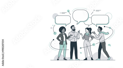 Diverse group of people communicating effectively.