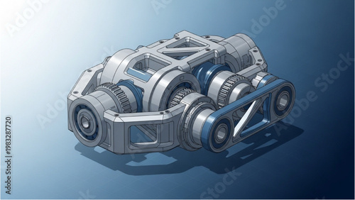 Detailed vector 2D CAD drawing of mechanical device components