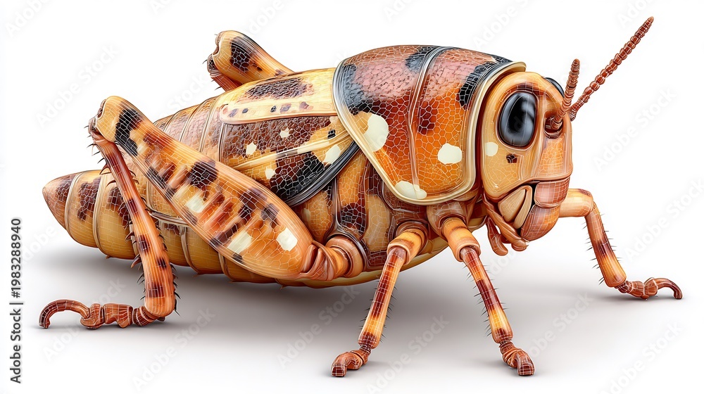Fototapeta premium grasshopper on white background