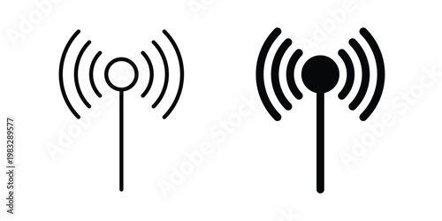 Signal icon Flat and linear stroke vector design isolated illustration.