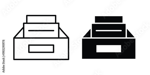Store files icon Flat and linear stroke vector design isolated illustration.