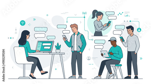 People working together in a modern office.