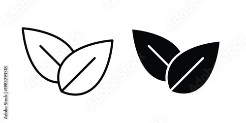Vegan icon Flat and linear stroke vector design isolated illustration.