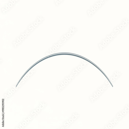Thin Metal Wire Curved into Arc Shape.