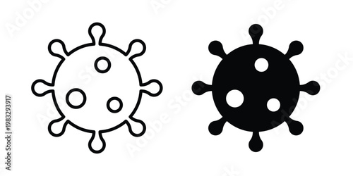 virus icon Flat and linear stroke vector design isolated illustration.
