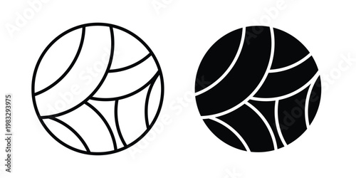 Volley ball icon Flat and linear stroke vector design isolated illustration.