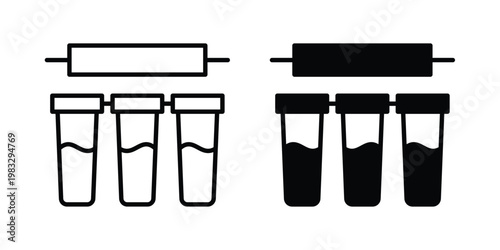 Water filtration icon Flat and linear stroke vector design isolated illustration.