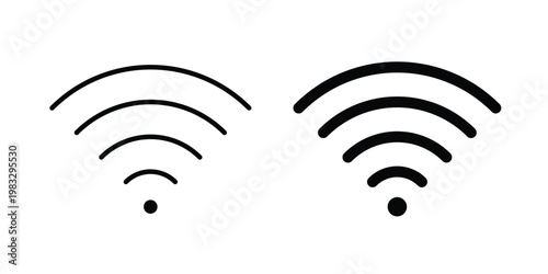 Wifi icon Flat and linear stroke vector design isolated illustration.
