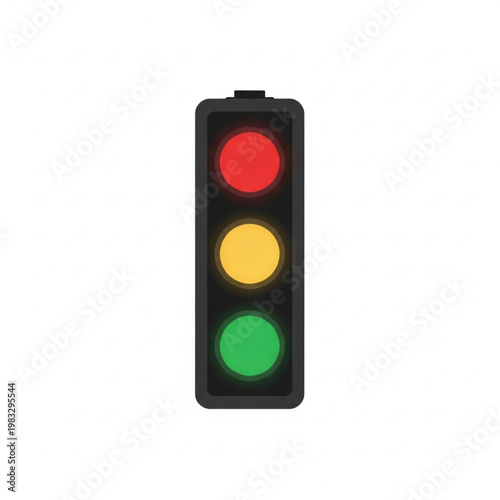 Traffic Light with Red Yellow Green Lights.