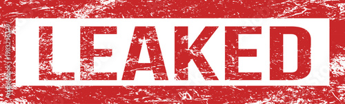 A red, distressed stamp features the word LEAKED in bold white letters, indicating confidential information has been revealed.