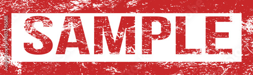 A distressed red stamp clearly reads SAMPLE in bold white letters on a clean white background.