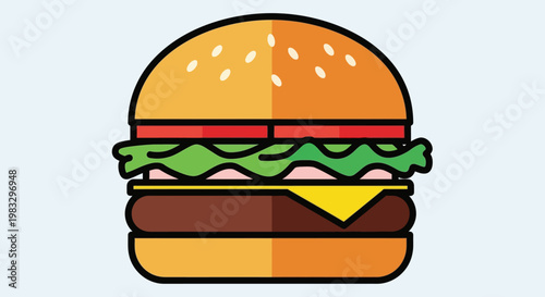 A delicious burger with cheese lettuce.