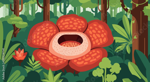 Rafflesia Flower in Full Bloom.