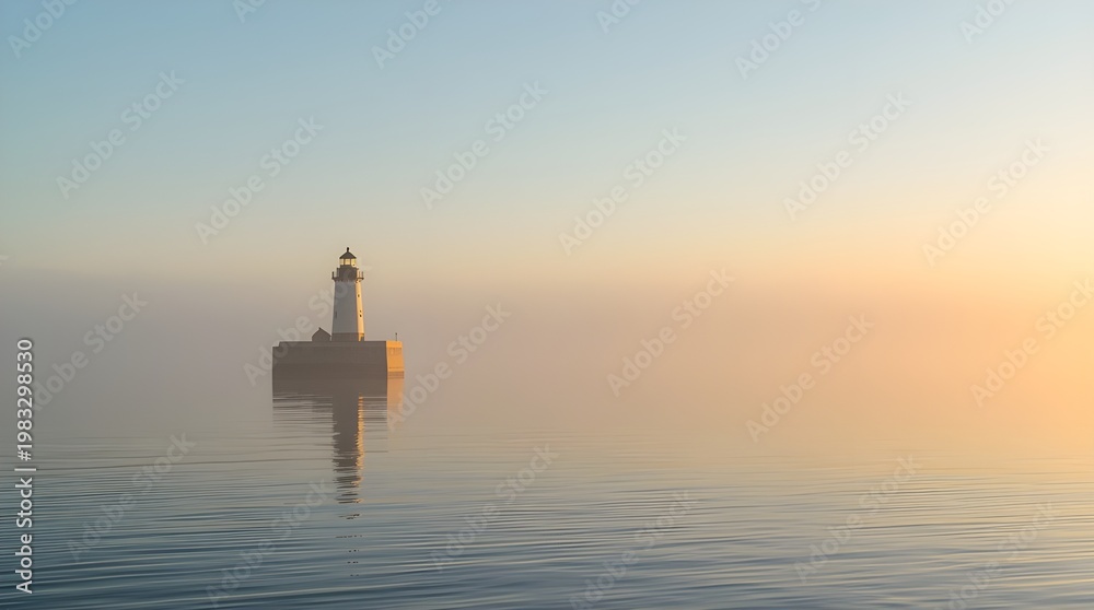 Fototapeta premium sunset lighthouse at the harbor