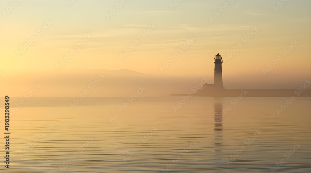 Fototapeta premium sunset lighthouse at the harbor