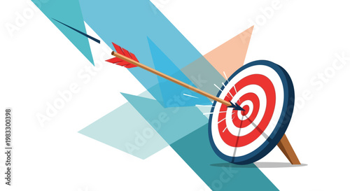 Bullseye Target with Arrow Hitting Center.