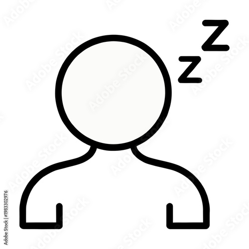 Vector of a person sleeping peacefully with z's above their head