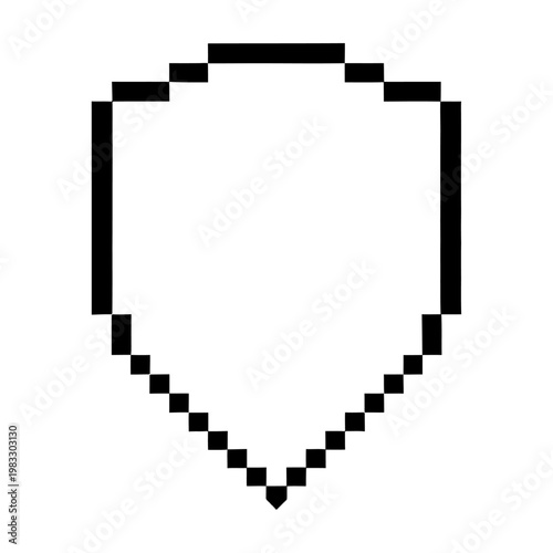 Vector graphic of a shield made up of small black squares
