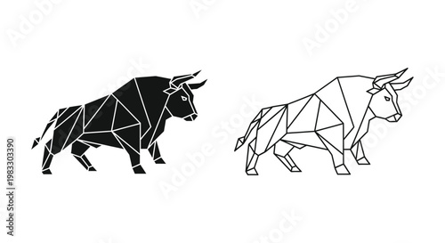 Ancient Bull Symbols: Mythic Art & Cultural Designs Vector