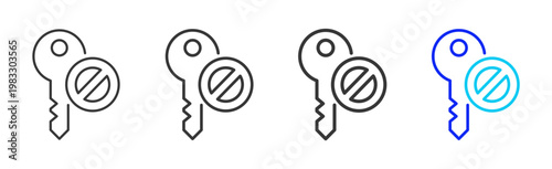 Access Lock icon collection creative outline style finance multiple thickness variations for angel investor startup growth business investment modern vector pack