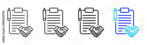 Deal Stack icon collection creative outline style finance multiple thickness variations for angel investor startup growth business investment modern vector pack