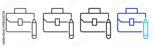 Work Notes icon collection creative outline style finance multiple thickness variations for angel investor startup growth business investment modern vector pack
