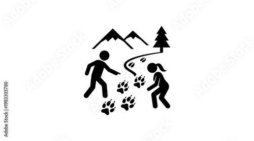 Trail Hiking Adventure with Animal Tracks