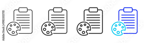 Color Notes icon collection creative outline style finance multiple thickness variations for angel investor startup growth business investment modern vector pack