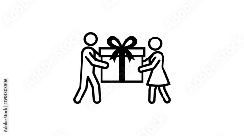 People Carrying Gift Box Together