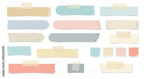 Pastel Sticky Notes Arranged in Colorful Strips.