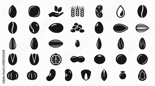 Smooth Stone Textures. Smooth stone textures. Solid icon set of Smooth stone textures: pebble, rounded edges, hand, sand, moss, water droplet, river rock,