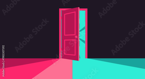Open Doorway Entrance with Pink Frame.