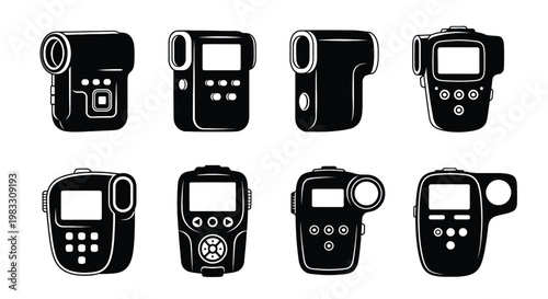 Collection of black breathalyzers a variety of portable alcohol detection devices