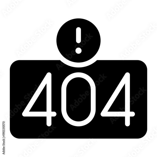 error 404 glyph icon
