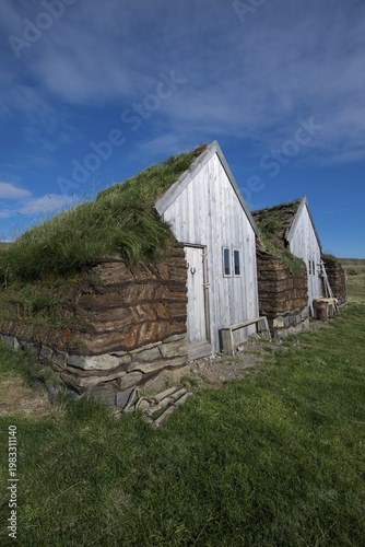Horse stable and tool shed in original peat construction, Lýtingsstaðir, North Iceland, Iceland