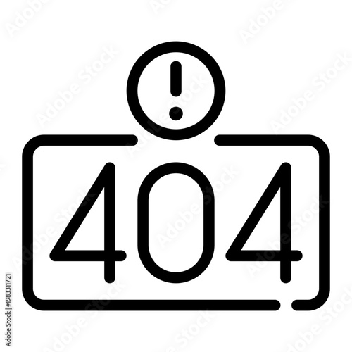 error 404 line icon