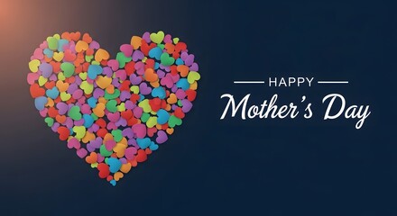 Happy mother's day colorful heart illustration for celebrating moms showing love