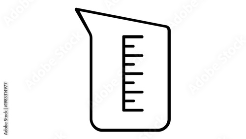 Minimalist measuring cup line icon vector illustration for bakery, cooking, and kitchen tools. Scalable AI-generated flat design perfect for recipes, liquid measurement, and culinary projects.