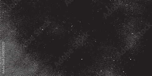 Snow, stars, twinkling lights, rain drops on black background. Abstract vector noise. Small particles of debris and dust. Distressed uneven grunge overlay.