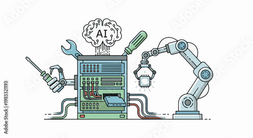 Robotic arm installs AI chip into complex server system