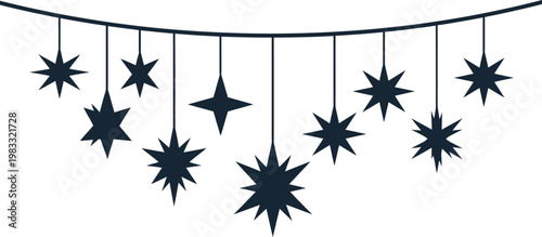 Star silhouette mobile a festive hanging decoration for celebrations and events