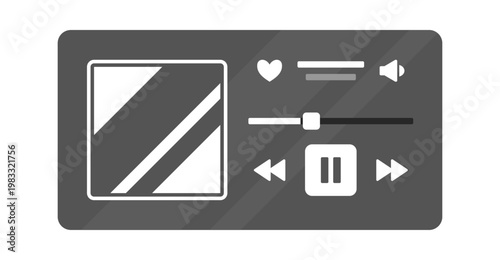 Media Player Dashboard Controls Panel UI