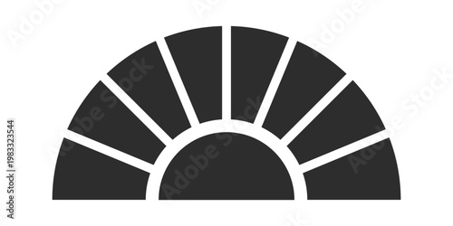 Sunrise Rays Fan Window Arch Silhouette