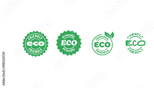 Eco friendly badge stamp logo, ecological environmental, ecology emblem