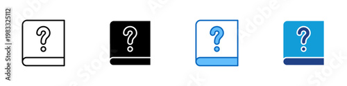 FAQ Document Multiple Style Icon Design Vector - Document with question mark representing help center content, user guidance, and information support