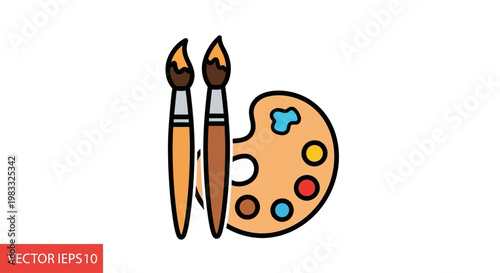 Paint Brushes and Color Palette.