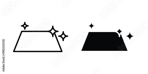 Clean surface icon outline style. Black solid silhouette style icons