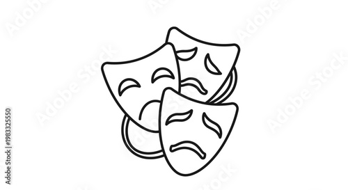 Theatrical comedy and tragedy masks.