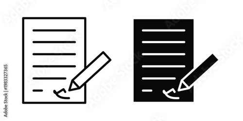 Contract icon outline style. Black solid silhouette style icons