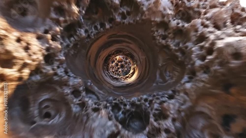 Underground Tunnel with Rough Texture and Lighting.